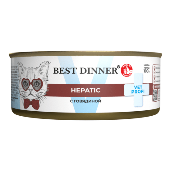Best Dinner VET PROFI Hepatic консервы для кошек, говядина, 100 г