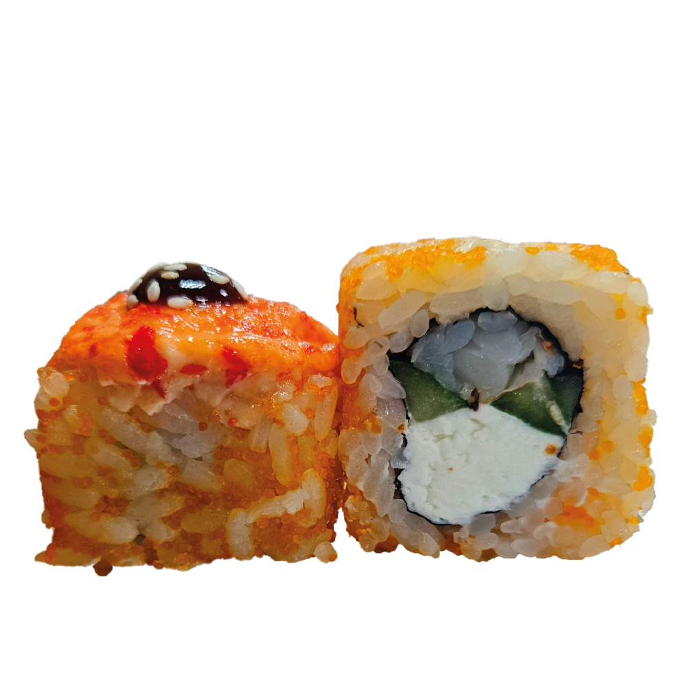 Калифорния с креветками запечённая