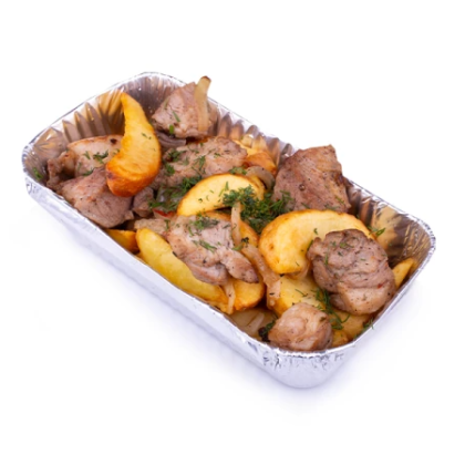 Жареный картофель со свининой