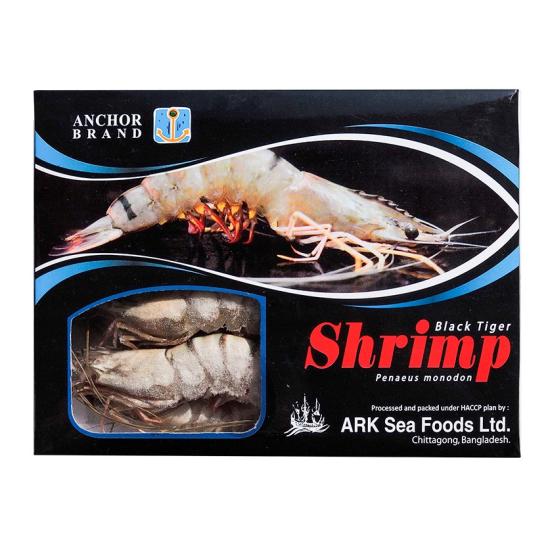 Креветка ТИГРОВАЯ ЧЕРНАЯ с головой в
панцире с/м 21/25 (упаковка 1кг)