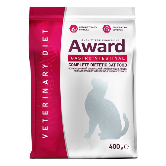 AWARD Veterinary Diet Gastrointestinal диетический сухой корм для взрослых кошек при заболеваниях желудочно-кишечного тракта, 400 г