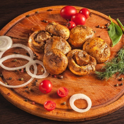 Шампиньоны на мангале