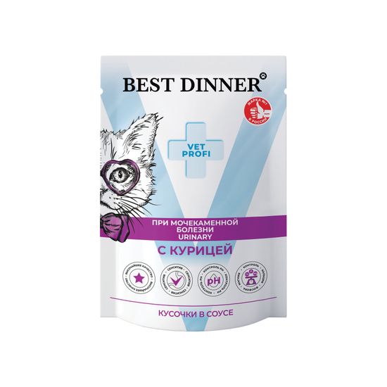 Best Dinner Exclusive VET PROFI Urinary пауч для кошек, курица в соусе, 85 г