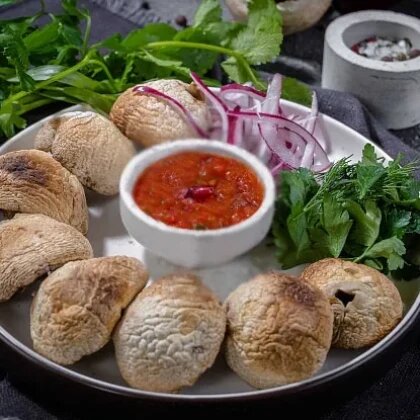 Шампиньоны гриль