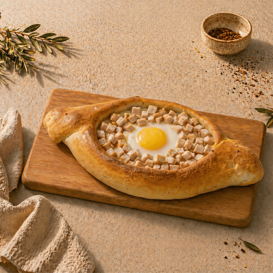 Хачапури по-Аджарски с копченой курицей