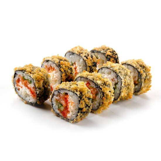 Жареный ролл с лососем