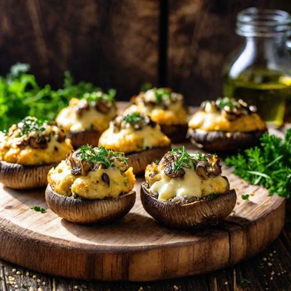 Запеченые шампиньоны с сыром
