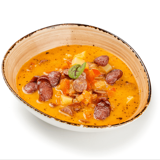 Охотничий суп с сыром и колбасками
