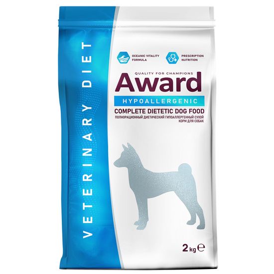 AWARD Veterinary Diet Hypoallergenic сухой диетический корм для взрослых собак при аллергии или пищевой непереносимости, 2 кг