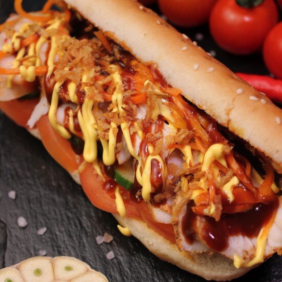 Хот-дог с курицей