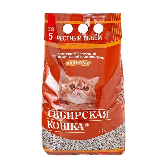 Сибирская Кошка наполнитель впитывающий для котят, 5 л