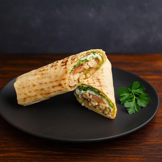 Шаурма «Куриная-тостер» (с маринованными огурцами)