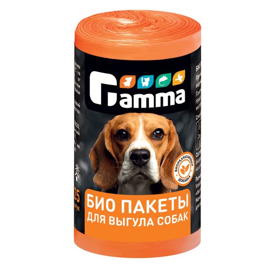 Gamma био-пакеты для выгула собак, 240×360 мм, 25 шт в рулоне