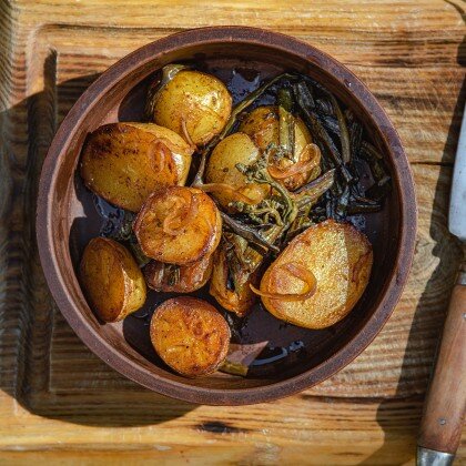 Мини картофель с папоротником