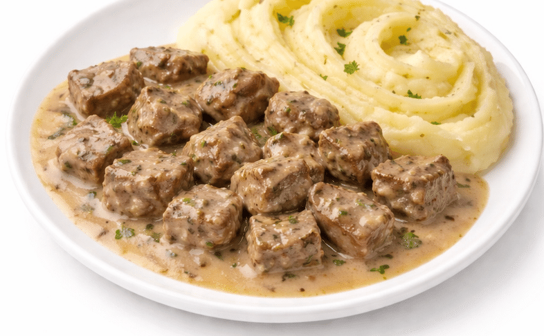 Картофельное пюре с куриной печенью