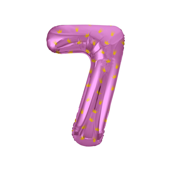 ≈ 85 см, Цифра 7, Золотые короны, Розовый