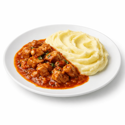 Картофельное пюре с  мясным гуляшом