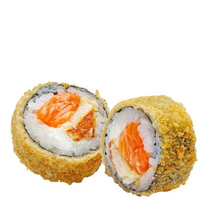 Жареный с угрем и лососем