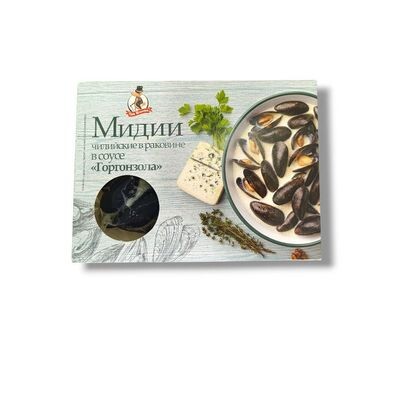 Мидии Чили  в соусе Горгонзола в раковине 500 гр