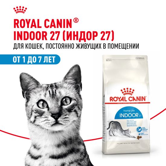 ROYAL CANIN Индор сухой корм для взрослых кошек от 1 до 7 лет, живущих в помещении, 0,4 кг