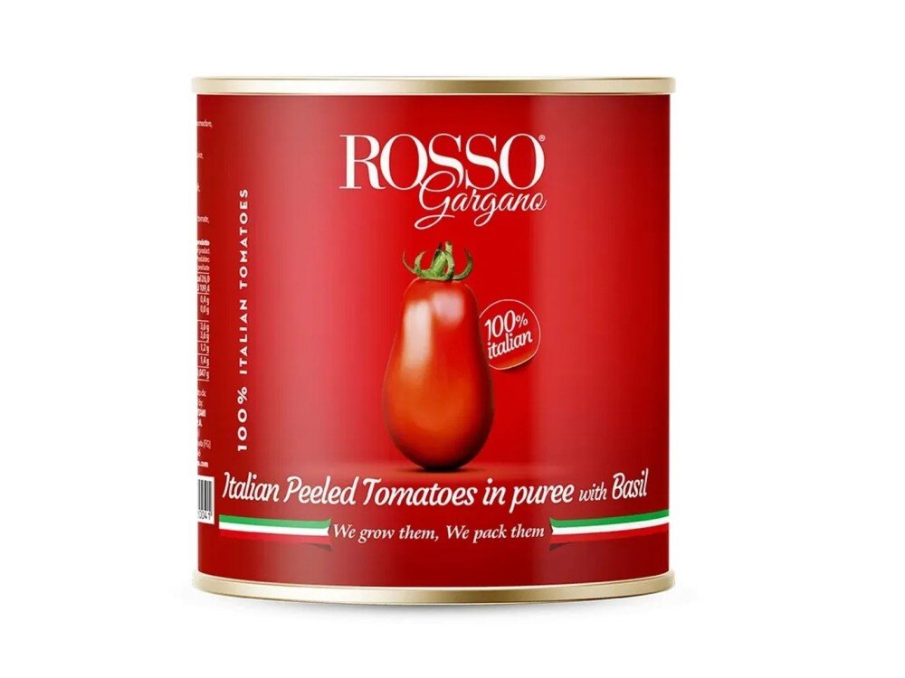Томаты Rosso Gargano "Pelati" очищенные целые в собственном соку, 2.5 кг