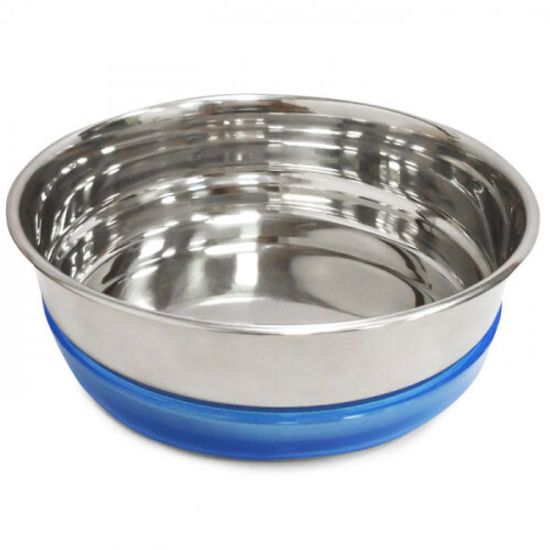 Triol миска металлическая с синей резинкой, 0,49 л