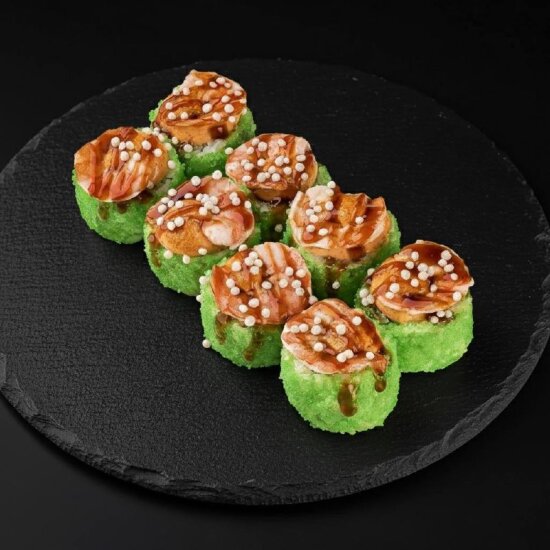 Ролл запеченный с крабом и креветкой