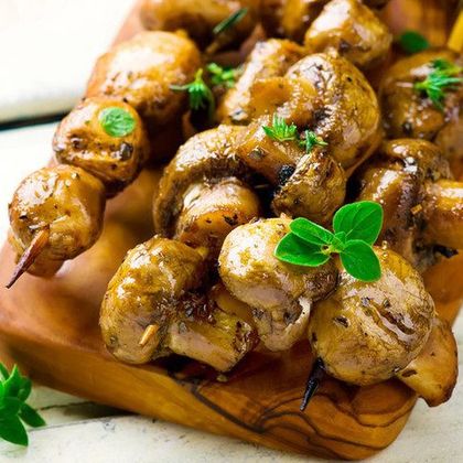 Шампиньоны на мангале