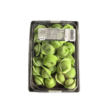 Пельмени из рыбы лососевых пород со шпинатом