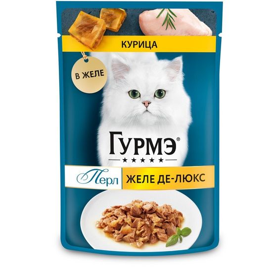 Гурмэ Перл Желе Делюкс пауч для кошек, курица, 75 г (7255)