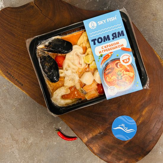 Суп Том-Ям с крабом и гребешком 370гр.