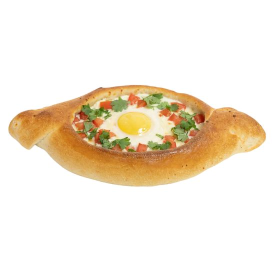 Хачапури по-Аджарски с помидором и зеленью