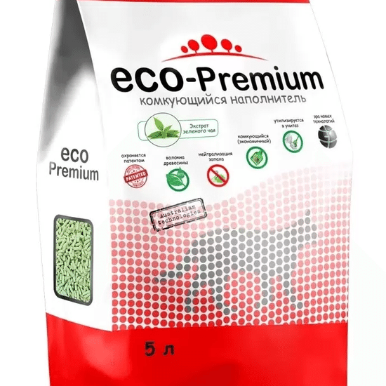 ECO Premium наполнитель древесный «Зелёный чай», 5 л