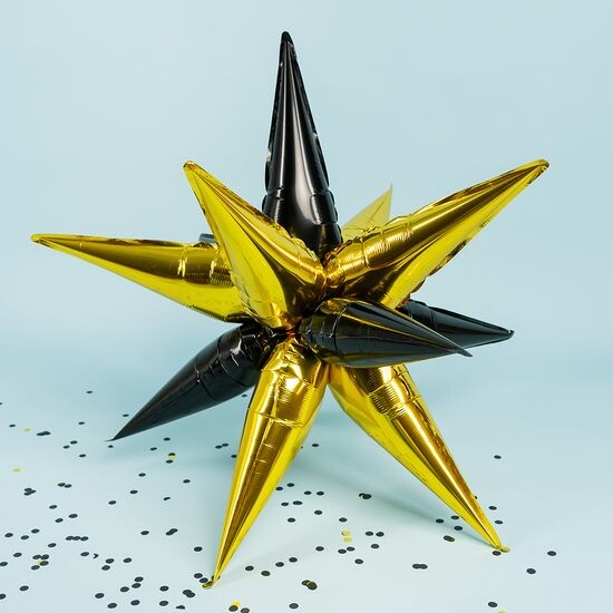 ≈ 66 см, Фигура 3D, Звезда, Составная, Черный/Золото