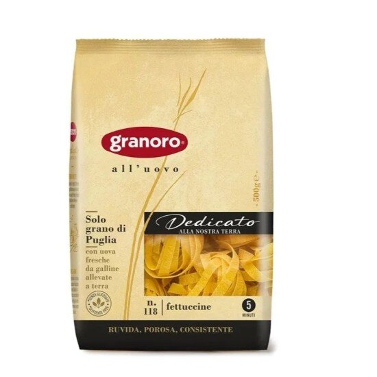 Паста GranOro №118 Феттуччине с добавлением яйца, Италия, 500 г