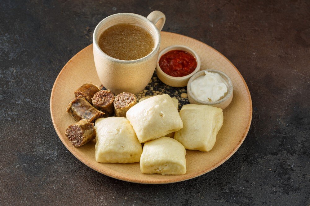 Аварский хинкал сущеной колбасой