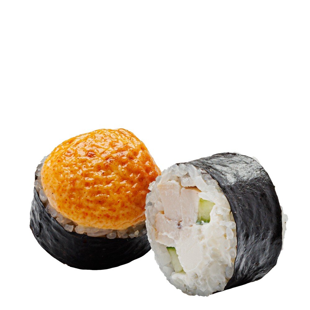 Запеченный с копченой курицей и соусом смоки.