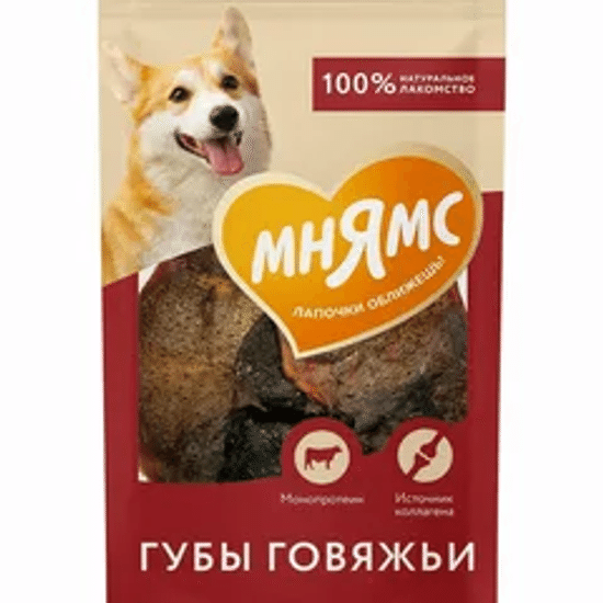 Мнямс На каждый день лакомство для собак, губы говяжьи, 80 г