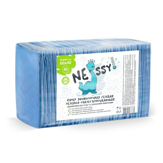 NESSY пелёнка одноразовая гелевая, 60×40 см, 320 мл за 1 шт