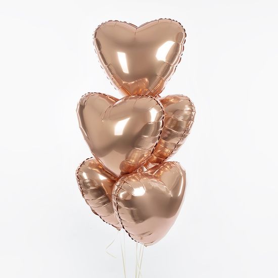 45 см, Сердце, Мистик, Розовое золото, Сатин