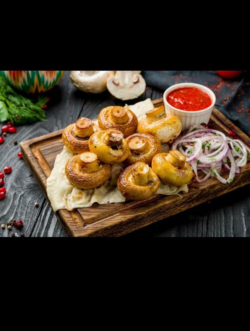 Шампиньоны на мангале