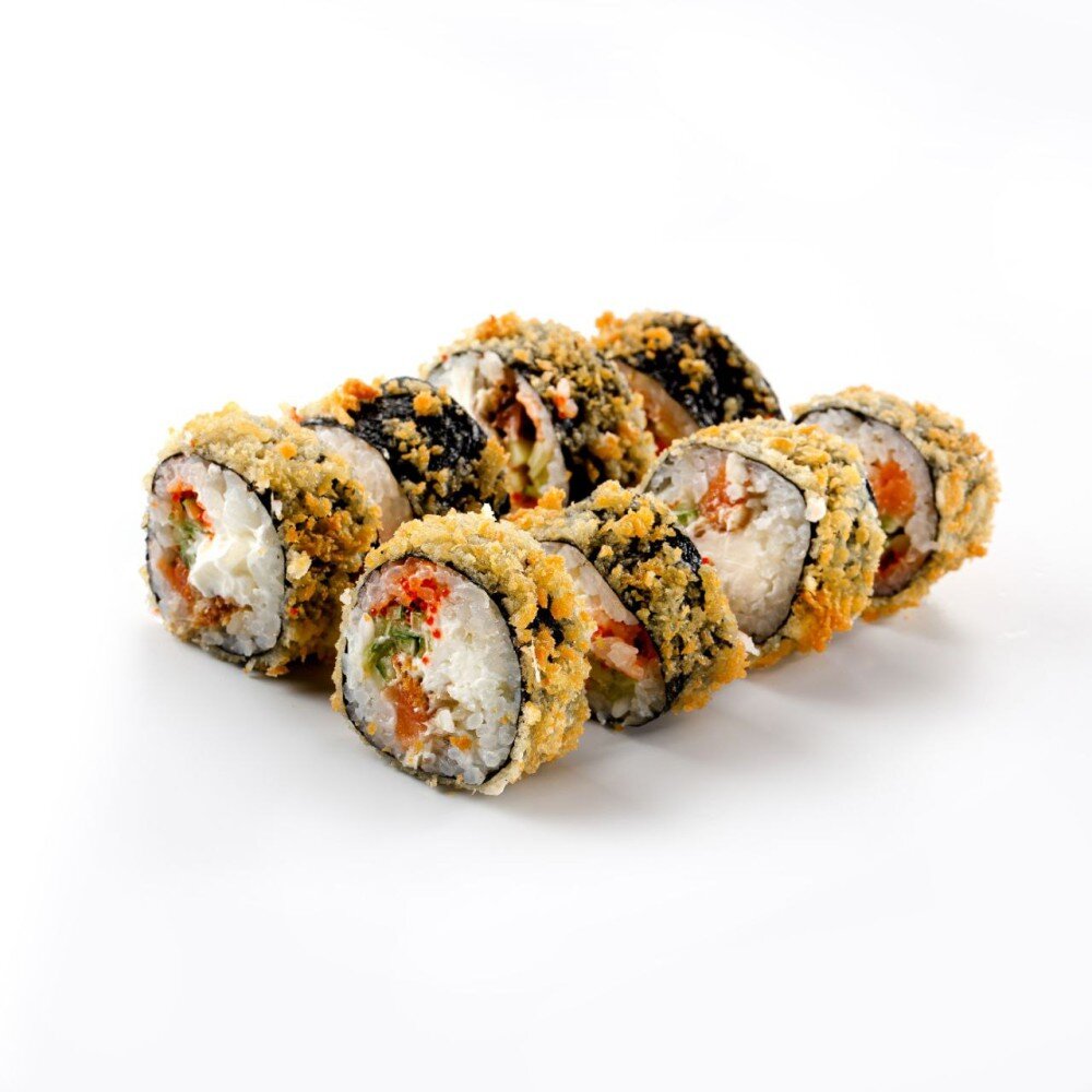 Жаренный ролл угорь лосось