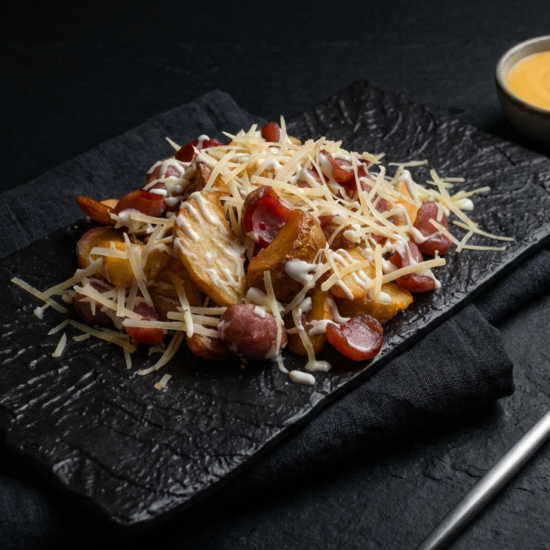 Картофель по-деревенски с колбасками