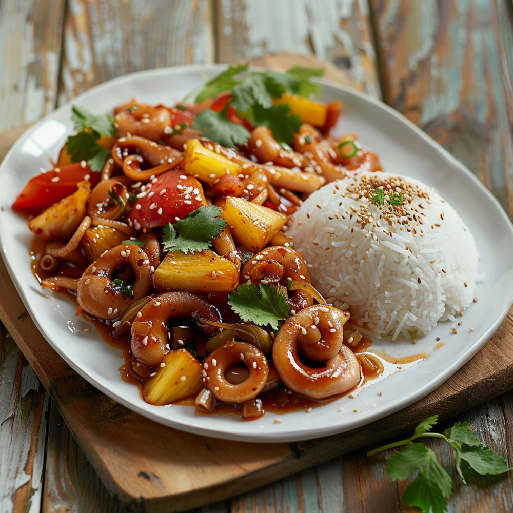 Кальмар с ананасом по-вьетнамски