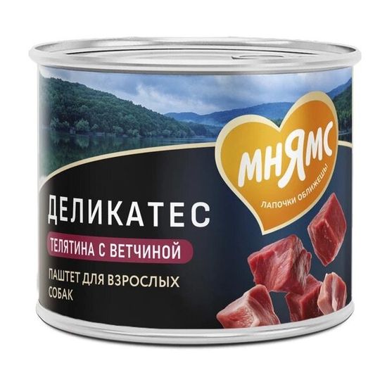 Мнямс Деликатес консервы для собак всех пород «Террин по-версальски», паштет из телятины с ветчиной, 400 г