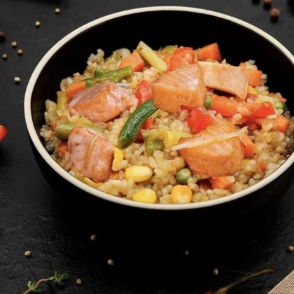 Тяхан с лососем