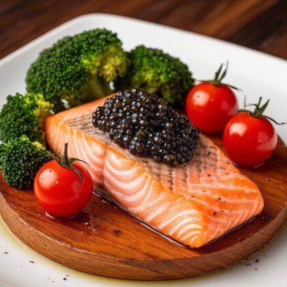 Сёмга с икорным соусом