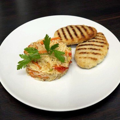 Котлеты из Щуки с рисом и овощами