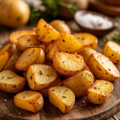 Картофель по-деревенски с чесноком и зеленью