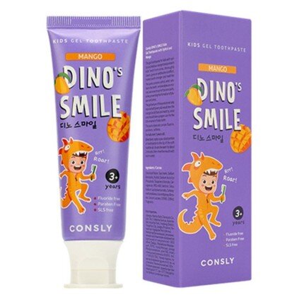 Детская гелевая зубная паста DINO's SMILE c ксилитом и вкусом манго